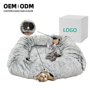 OEM ODM Tunnel de jeu pour chat et chien pliable avec trou de perçage, lumineux de nuit, en velours et flanelle, motif uni, vente en gros - Product Image 1
