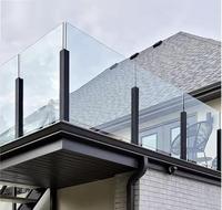 Système de garde-corps en verre, balustrade de balcon en verre sans cadre en acier inoxydable, main courante d'escalier, poteau de balustrade