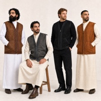 Nouvelles Vestes YSYL pour Hommes – Gilet Court Matelassé Hiver avec Doublure Cargo, Veste sans Manches, Vêtement de Travail, Thobe Islamique pour Hommes