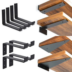 Shelves <strong>Brackets</strong> DIY <strong>Custom</strong> Wholesale Hook L Support Cast Iron Steel Wall Mounted Heavy Duty Floating <strong>Metal</strong> Shelf <strong>Brackets</strong> - Product Image 1