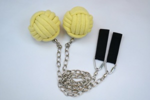 Ensemble de Poi de feu Extra Large Monkey Fist, Brûleurs en Kevlar avec Corde en Aramide et Chaîne Torsadée <span class=keywords><strong>pour</strong></span> la Danse et la Performance - Product Image 2