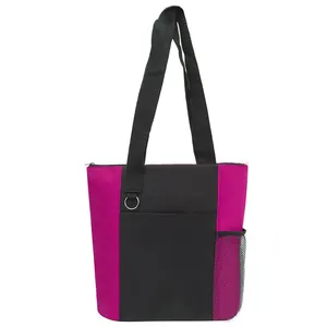 Ücretsiz örnek hizmet geri dönüşümlü 420D Polyester fiber taşınabilir kadın öğretmen sepet alışveriş çantası çalışma ofisi için