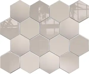 Fabrika Peel ve sopa mutfak RV dekor için DUVAR KAROLARI Backsplash kendinden yapışkanlı kiremit altıgen mozaik fayans