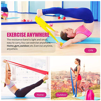 Bande de Résistance en Latex NQ SPORTS – Bleu/Violet/Rose Antidérapante et Très Élastique pour Yoga, Fitness, Exercice et Sports