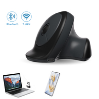 891Mini batería 2,4 Ghz + BT Ratón silencioso vertical ergonómico inalámbrico para Windows / IOS / Android