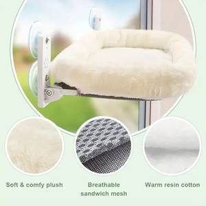 Hamaca para gatos inalámbrica para interiores, percha para gatos, grande, 4 ventosas y Marco de Metal sólido, asiento plegable para gatos, camas para ventana - Product Image 3