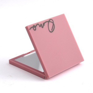 New Style <b>Square</b> Custom Logo Makeup <b>Mirror</b> ABS Portable Pink Ladies Gift Folding <b>Mirror</b> - Product Image 5