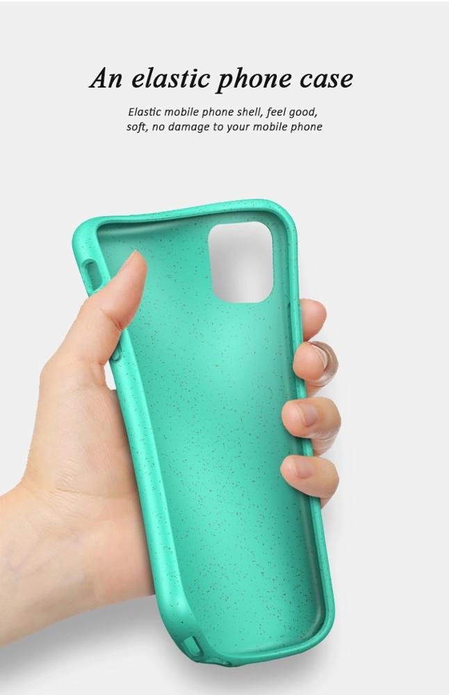 Leadingplus OEM Wheat Straw Recycled Biodegradable Cell Mobile Phone Case Back Cover for iPhone 11 Pro X 6S 7 8 Plus