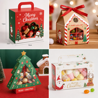 Boîte cadeau de Noël personnalisée, écologique, fabriquée directement en usine, avec fenêtre transparente en PVC, carton rigide, doublure en éponge, poignée de transport