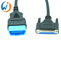 Cable Profesional Personalizado de Alta Calidad Universal OBD2 Macho de 16 Pines OBD II a DB25 DSUB Hembra de 25 Pines para Diagnóstico de Automóviles