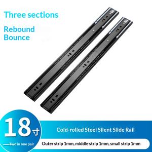 รางเลื่อนไฮดรอลิกแบบปิดนุ่มนวล 3 ตอน พร้อมลูกเหล็กกันกระแทก รับน้ำหนักได้ 25 กก. สำหรับห้องครัวและห้องรับประทานอาหาร - Product Image 6