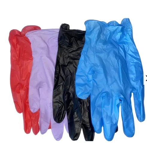 9 inches nitrile gloves wholesale daily use kitchenware tattoo hair dye pink purple makeup gloves