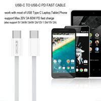 Cable de Carga Rápida Tipo-C, Velocidad de Transferencia de Datos de 480 Mbps, Certificado USB-IF, PD 60W Máx., Longitud de 1-2 Metros, Compatible con Computadora/Cámara