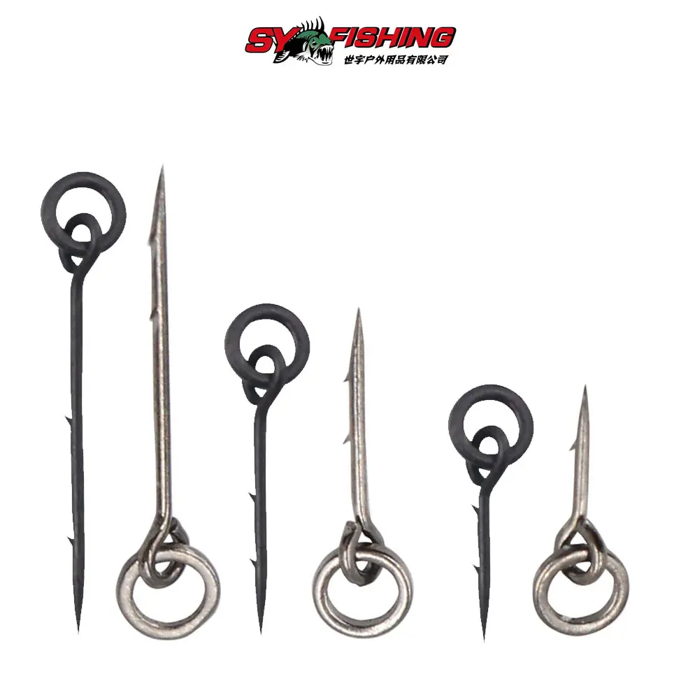 Carp Fishing Hook Spike Sting With German Ring And Stopper High Carbon Steel Maggot Corn Straight Hook