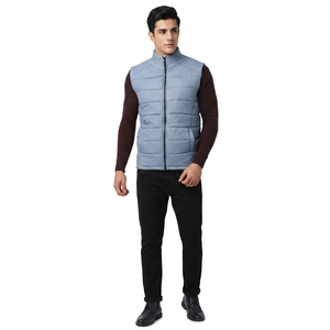 Gilet matelassé léger pour homme, col montant, fermeture éclair intégrale, confortable, chaud, pour aventures en plein air, prix de gros, OEM, prix abordable - Product Image 1