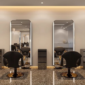 Espejo de <span class=keywords><strong>Barber</strong></span>ía de Pie de Alta Calidad al por Mayor de Fábrica, Espejo de Vidrio LED de Doble Cara Moderno y Sencillo para Salón y <span class=keywords><strong>Barber</strong></span>ía - Product Image 4