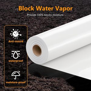 White <b>Plastic</b> Sheeting 10 Mil 10' x 50' Crawl Space Vapor Barrier - Product Image 4