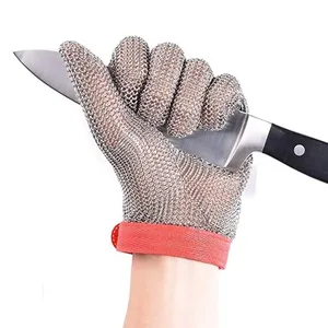 Plastik kemer paslanmaz çelik tel örgü eldiven kesim dayanıklı zincir posta koruyucu anti-kesme eldiven mutfak kasap temizleyici eldiven