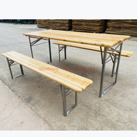 Ensemble de Table à bière pliante, 17/220/200/180cm, excellente qualité, avec pieds en métal gris argent