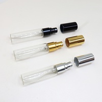 Venta al por mayor de mini botellas de perfume de vidrio portátiles recargables de 2ml, 3ml, 5ml, 10ml, atomizadores de cosméticos con serigrafía y cartón.