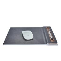 Offre Spéciale personnalisable bois de noyer tapis de souris sans fil en cuir sans fil charge économique ordinateur bureau accessoire en gros