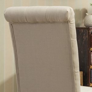 <span class=keywords><strong>Chaise</strong></span> de salle à manger italienne à dossier haut en tissu tufté avec pieds en bois, design bois, couleur anthracite, lot de 2, prix le plus bas - Product Image 2