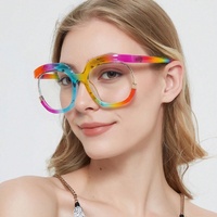 Montures de lunettes unisexe anti-lumière bleue, style hibou, semi-cerclées, surdimensionnées, transfrontalières, nouvelle collection 2025, style européen et américain