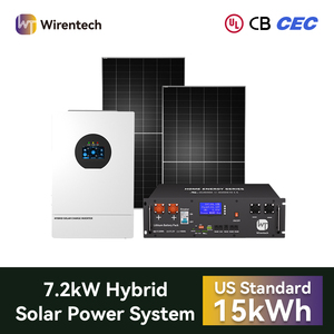 Kit de Panel Solar de 7.2kW para <span class=keywords><strong>el</strong></span> Hogar con Inversor y Batería, Sistema Solar Híbrido Bifásico - Product Image 1