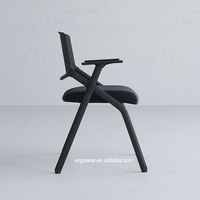 Chaise d'école en maille sans roues Chaises de salle de formation pliables sans table de bloc-notes