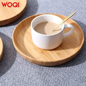 WOQI Assiettes en bois de <span class=keywords><strong>bambou</strong></span> réutilisables <span class=keywords><strong>Vaisselle</strong></span> légère pour enfants Plateau à dessert classique et <span class=keywords><strong>incassable</strong></span> - Product Image 3