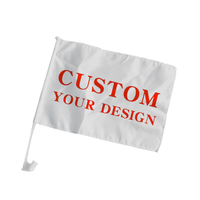 Drapeau de voiture 2026 de football/soccer personnalisé avec logo, sublimation, support et base, mini-drapeaux de pays pour voiture