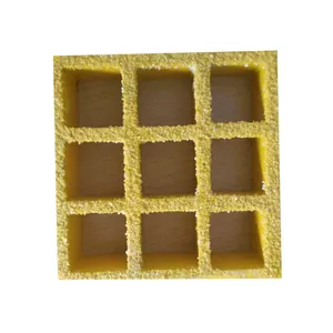 Concave, Gritted, Smooth Surface Treatment Molded Fiberglass Grating 38*38*30mm