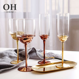 <span class=keywords><strong>Service</strong></span> de vaisselle en laiton avec poignée en or, <span class=keywords><strong>verres</strong></span> à vin, champagne, de haute qualité, pour mariage, hôtel, 12 pièces, 200ml - Product Image 4