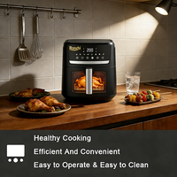 Four à Friture Sans Huile Multifonctionnel 10L avec Écran Tactile, Contrôle Intelligent de la Température, Économe en Énergie, Antiadhésif, Usage Domestique, Garantie 1 An