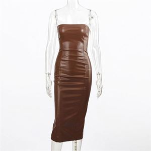 faux leather dress wholesale Dark Marsala Faux Leather Front Zipper Mini Dress main image 1