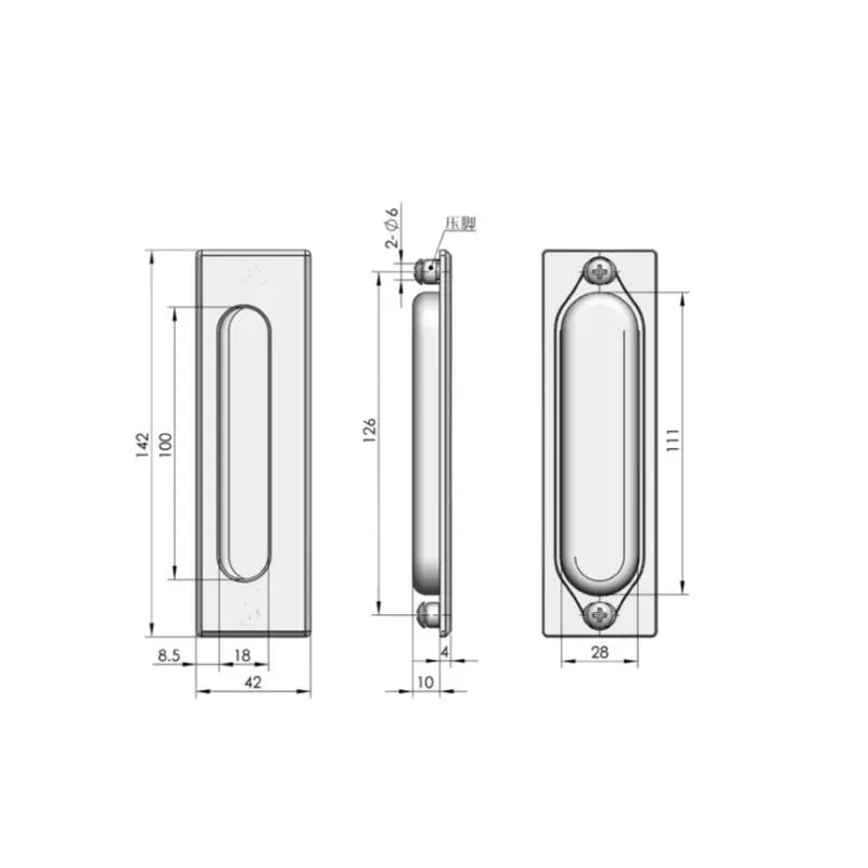 LS523 Handle Distribution Box Cabinet Door Hidden Embedded Handle Drawer Chassis Cabinet Buckle