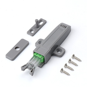 Door Catches And Door Closer JNT161 Gray <b>Plastic</b> Push Button Mechanism For <b>Wardrobe</b> Door Easy Installation - Product Image 3