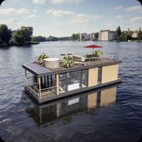 YAMANE Maison flottante 11m, Maison aquatique, Maison flottante en aluminium, Yacht de luxe avec auvent, Vente chaude aux États-Unis
