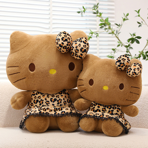 Popular Leopard Print <strong>Hello</strong> <strong>Kitty</strong> Plush <strong>Toy</strong> for Girls, Cute KT Doll Gift for Cats, Super Cute Doll for Girlfriends - Product Image 1
