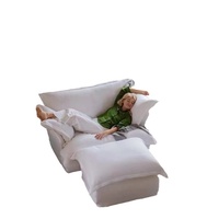 Canapé une place nordique Sabi Wabi Soft, style simple pour salon, design japonais, fauteuil simple pour petit appartement