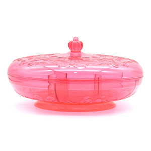 Candy <b>Box</b> <b>Round</b> Plastic 1-3L Dustproof Rotating With Compartment For Wedding Home Use Eco-Friendly Pink Red Yellow Gray - Product Image 2