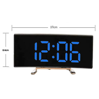 Neuer digitaler LED-Wecker Nacht modus Schlummer funktion Projektion Gebogener Oberflächen spiegel Design für Home Decor Bedside Plastic