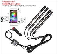 Kit d'éclairage LED intérieur RGB multicolore Shuntour, best-seller, pour voiture, ambiance romantique, universel 12V 2835 SMD