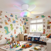 Ventilateur de plafond décoratif moderne avec lumière, télécommande LED, moteur DC silencieux, température de couleur réglable 3 couleurs pour maison intelligente