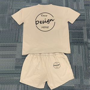 Set di T-Shirt da uomo con acido personalizzato con stampa all'ingrosso semplice sport causale palestra 220 GSM cotone T-Shirt e pantaloncini da uomo due pezzi - Product Image 6
