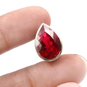 925 Sterling Silver 12x8mm Flawless Blood Red Pear Cut <b>Ruby</b> Women's Engagement Ring Classic Style Handmade Shama Gems Jewels - Product Image 6