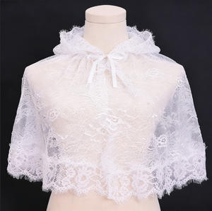 Accessoires pour cheveux NianCan : Voile de mariée en dentelle blanche, châle en maille musulmane, magnifique accessoire de mariage pour la mariée - Product Image 5