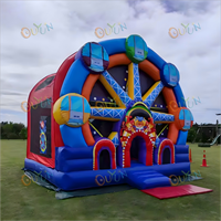 Château gonflable unisexe en PVC, portable, avec toboggan, grande roue et piscine géante, comprenant un souffleur et un sac de transport, pour tout le parc