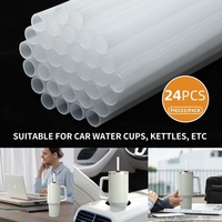 Usine produit des pailles Tubes en plastique creux Matériel PP ou LDPE 24 pièces Usine produit des pailles Tasse thermos Paille réutilisable