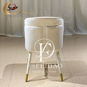 Sillas Metálicas Contemporáneas Nórdicas con Tapicería de Terciopelo Blanco para Eventos de Lujo - Product Image 6